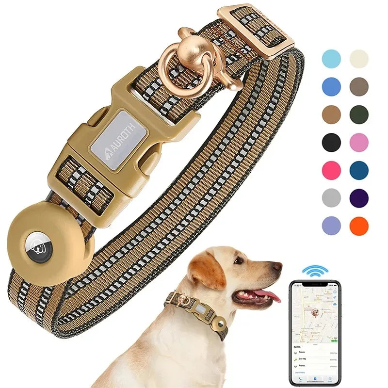 Airtag Dog Collar 360 ° Tangle-Free - Reflective Adjustable Tracking Collar for Small/Medium Dogs, Durable Anti-Loss Best Seller
