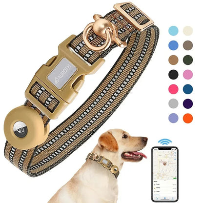 Airtag Dog Collar 360 ° Tangle-Free - Reflective Adjustable Tracking Collar for Small/Medium Dogs, Durable Anti-Loss Best Seller