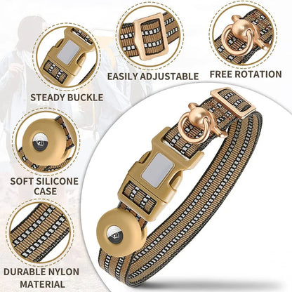 Airtag Dog Collar 360 ° Tangle-Free - Reflective Adjustable Tracking Collar for Small/Medium Dogs, Durable Anti-Loss Best Seller